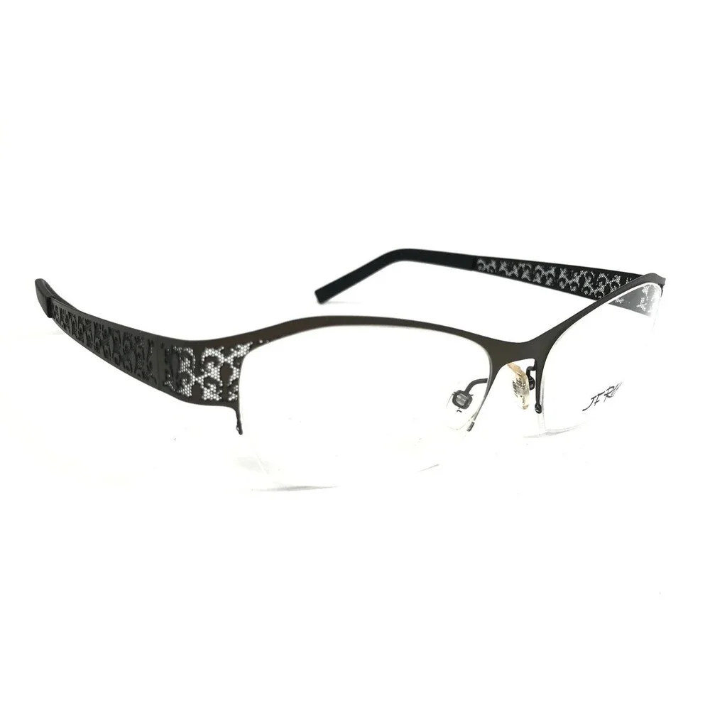 J.F. Rey Eyeglasses Frames JF2558 0500 Black Mesh Fleur De Lis 52-16-132